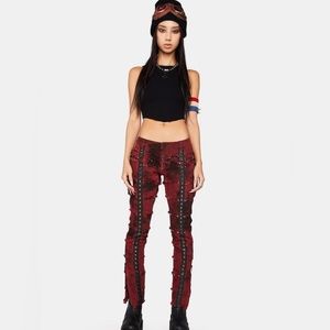 Dark wave red pants